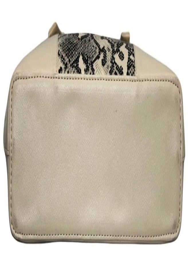 STOIC Snake Print Stylish PU Leather Sling Handbag for women and Girl (CREAM) - Image 4