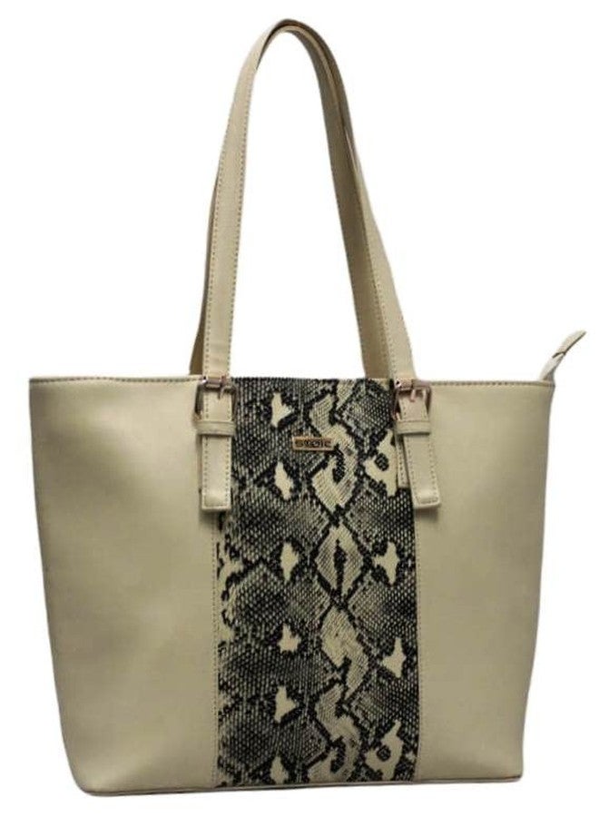 STOIC Snake Print Stylish PU Leather Sling Handbag for women and Girl (CREAM) - Image 3