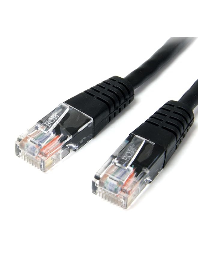 StarTech Cat5E Ethernet Cable 1 Ft Black Patch Cable Molded Cat5E Cable Short Network Cable Ethernet Cord Cat 5E Cable 1Ft M45Patch1Bk  - Image 1