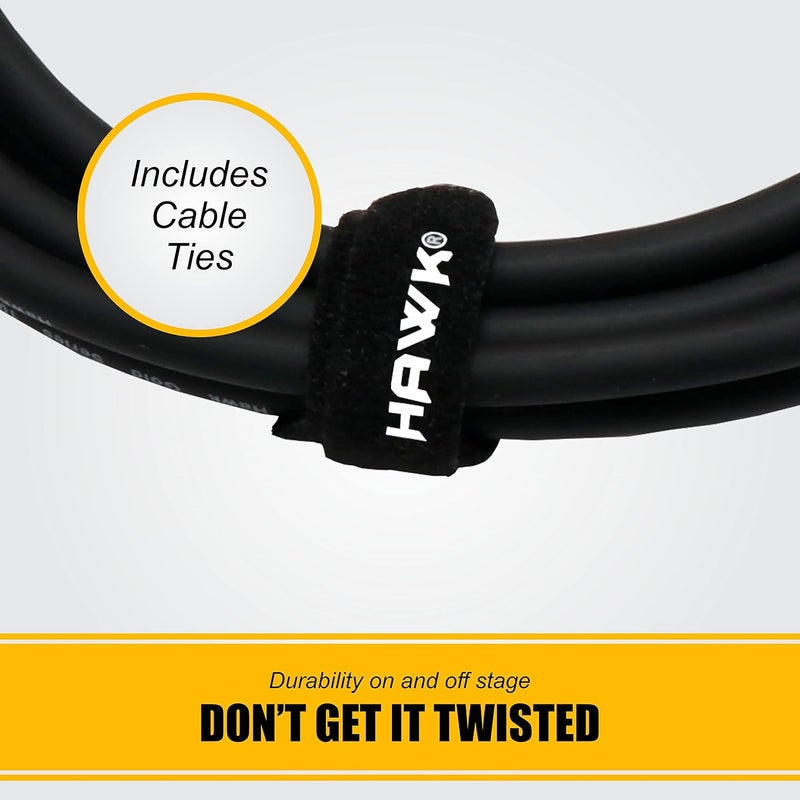 Hawk Proaudio Diginex Sxsg005 Monitor Gold Series 6.35Mm Trs Male To Xlr Male Balanced Interconnect With Audio Cable Tie (Black, 1.5 Meters) - Image 4