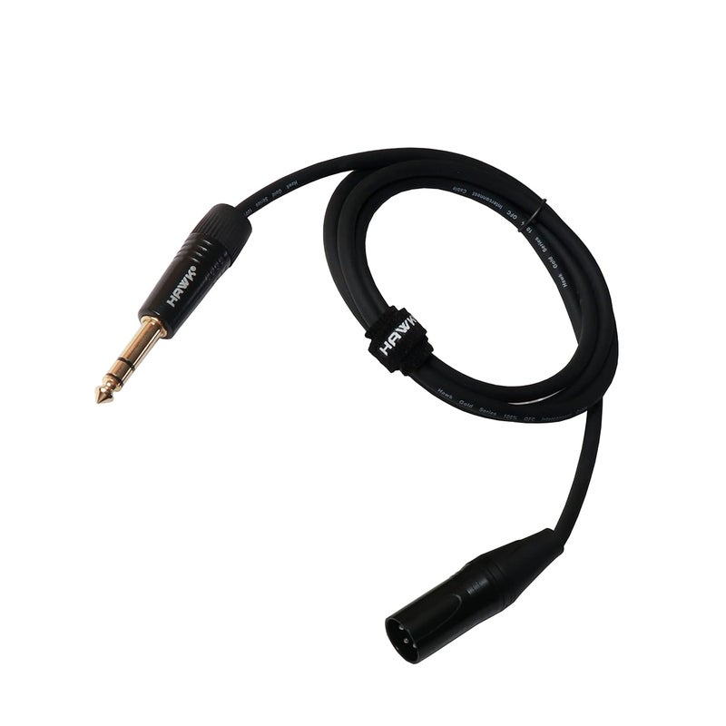 Hawk Proaudio Diginex Sxsg005 Monitor Gold Series 6.35Mm Trs Male To Xlr Male Balanced Interconnect With Audio Cable Tie (Black, 1.5 Meters) - Image 1