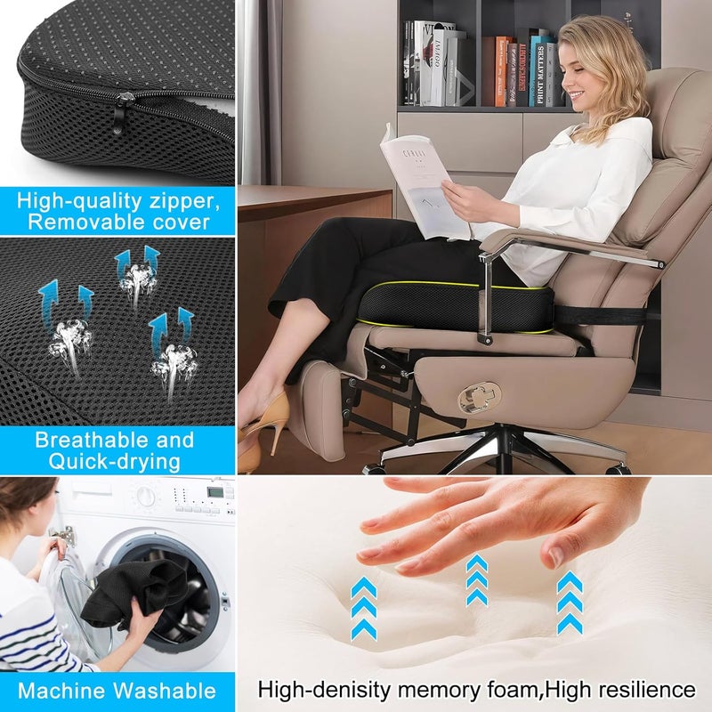 Yotako Memory Foam Coccyx Car Seat Cushion with Elastic Straps and Washable Cover - Image 5
