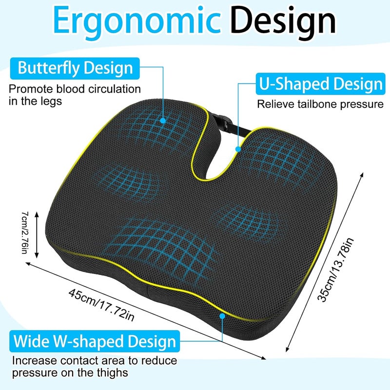 Yotako Memory Foam Coccyx Car Seat Cushion with Elastic Straps and Washable Cover - Image 4