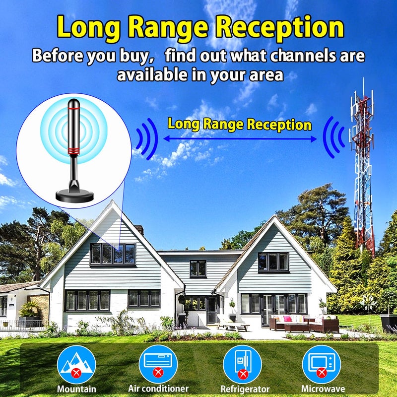 DTVSMARTSHOW Digital TV Antenna for Smart TV Indoor, 2026 HDTV Antenna with Strong Magnetic Base,360Â°&Long Range Reception Indoor Antenna for Local Channels, Easy Setup Antennas Without Cable (5.5 in) - Image 5