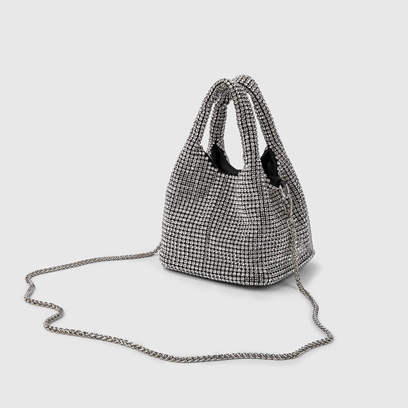 Evening Bag Women'S Bag Fashion Chain Diamond Full Diamond Satchel Shoulder Crossbody Bucket Bag - Image 2