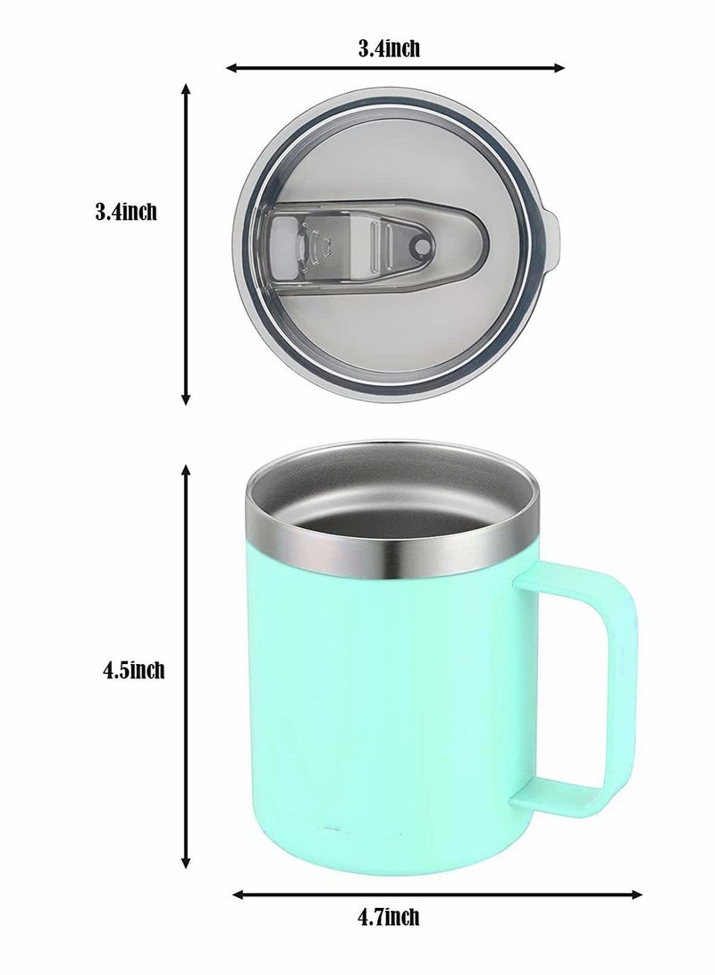 Coffee Mug, 12 Oz Stainless Steel Insulated Mug with Handle, Double Wall Vacuum Travel Tumbler Cup Sliding Lid, for Hot and Cold Drinks Tea (Mint Green)  - Image 4
