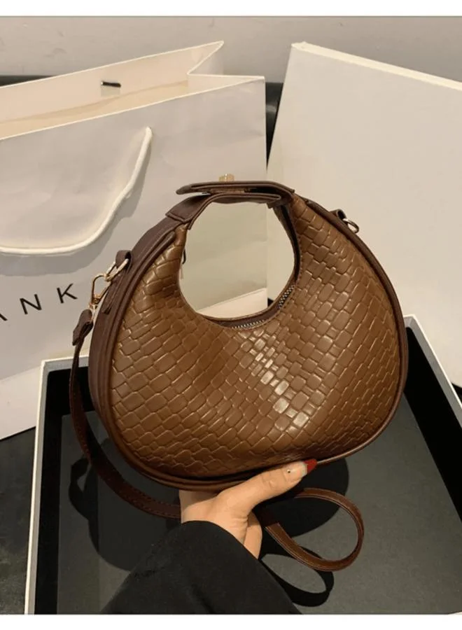 Take Two  Coffee Brown Woven Shoulder Bag for Women | Best Price UAE