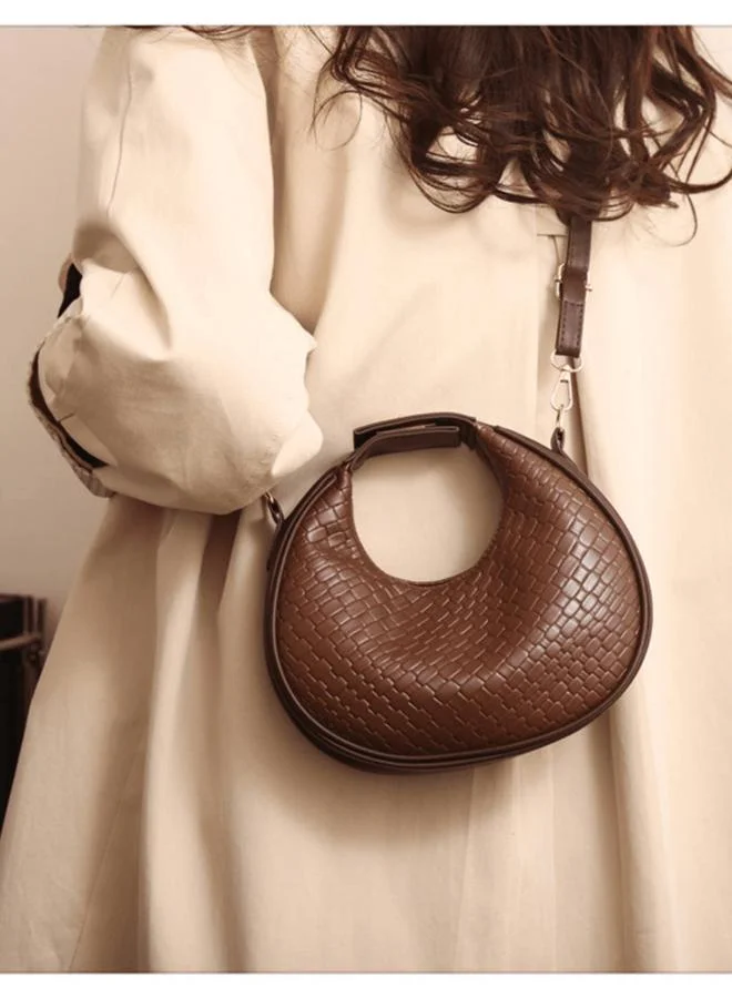 Take Two  Coffee Brown Woven Shoulder Bag for Women | Best Price UAE