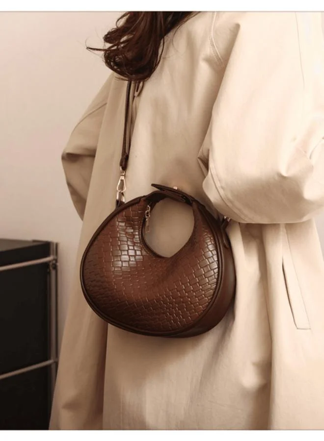 Take Two  Coffee Brown Woven Shoulder Bag for Women | Best Price UAE