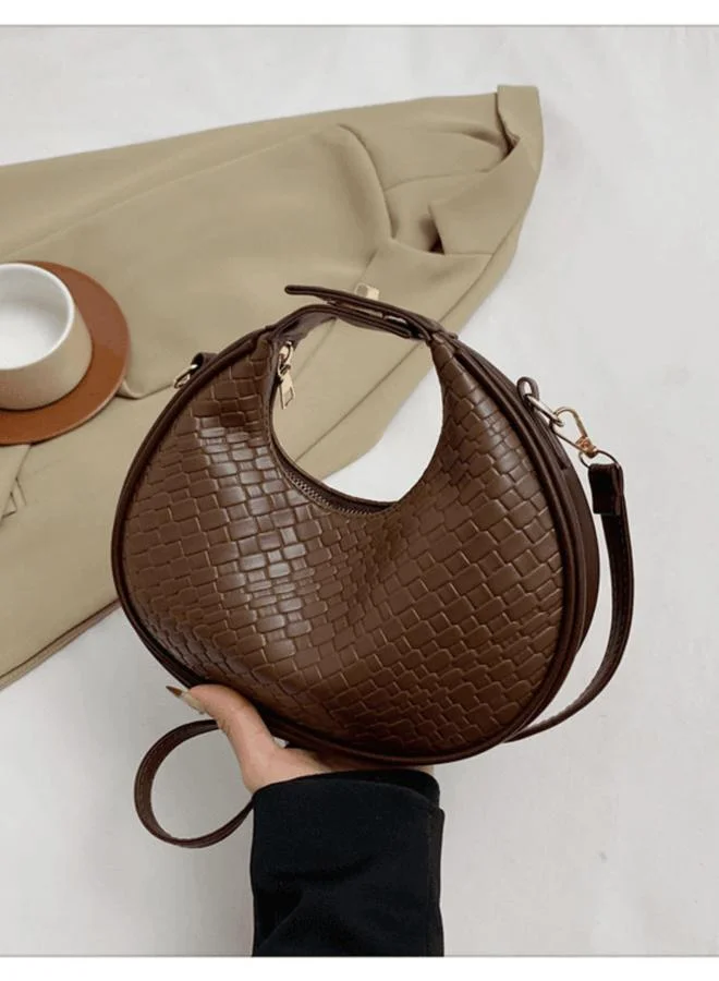 Take Two  Coffee Brown Woven Shoulder Bag for Women | Best Price UAE