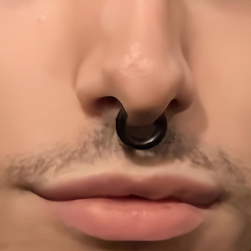 NewkeepsR 10GÃ—10mm Black Large Gauge Prince Albert 316L Surgical Steel Septum Hinged Clicker Segment Orbital Conch Rings - Image 3