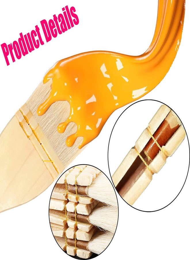 LAPOHI 4 Pcs Flat Hake Brushes, Hake Paint Brush for Watercolor, Sheep Hair Brushes for Painting, Pottery, Baking, Large Area Flat Brush Set in Three Size - Image 3