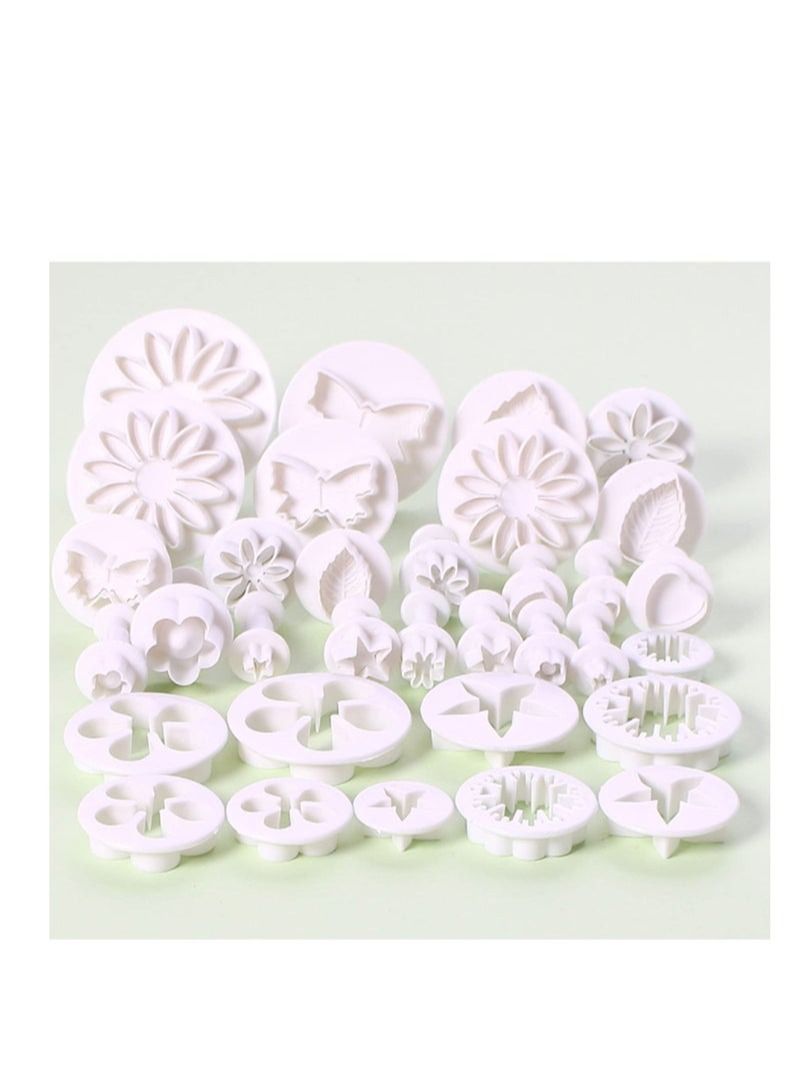 36Pcs Flower Fondant Cutter, Sugar Craft Cake Decorating Moudelling Tools Set, Cookie Mould, Fonant Icing Plunger Cutters, Cake Tools - Image 1