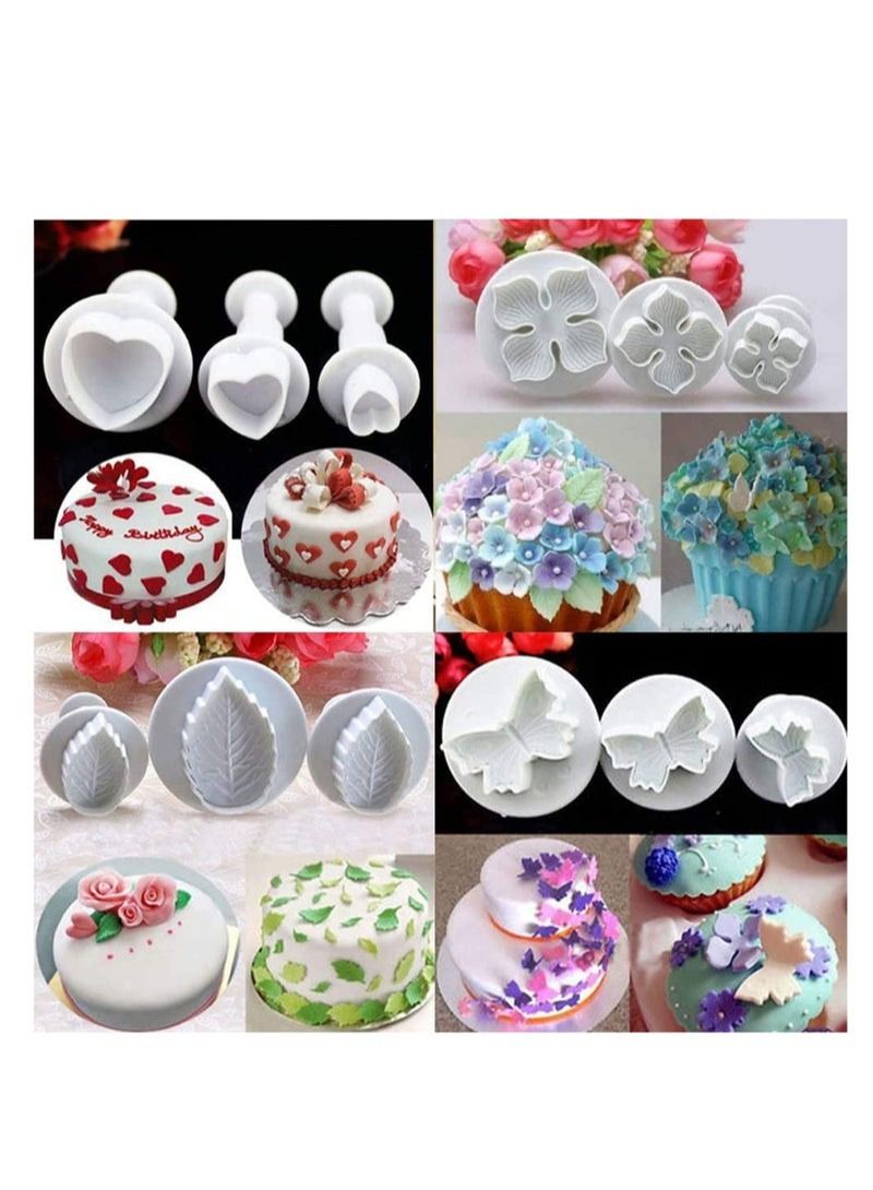 36Pcs Flower Fondant Cutter, Sugar Craft Cake Decorating Moudelling Tools Set, Cookie Mould, Fonant Icing Plunger Cutters, Cake Tools - Image 4