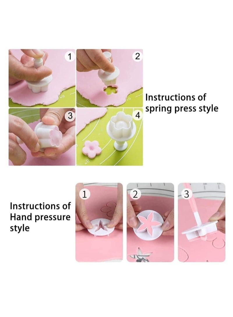 36Pcs Flower Fondant Cutter, Sugar Craft Cake Decorating Moudelling Tools Set, Cookie Mould, Fonant Icing Plunger Cutters, Cake Tools - Image 3