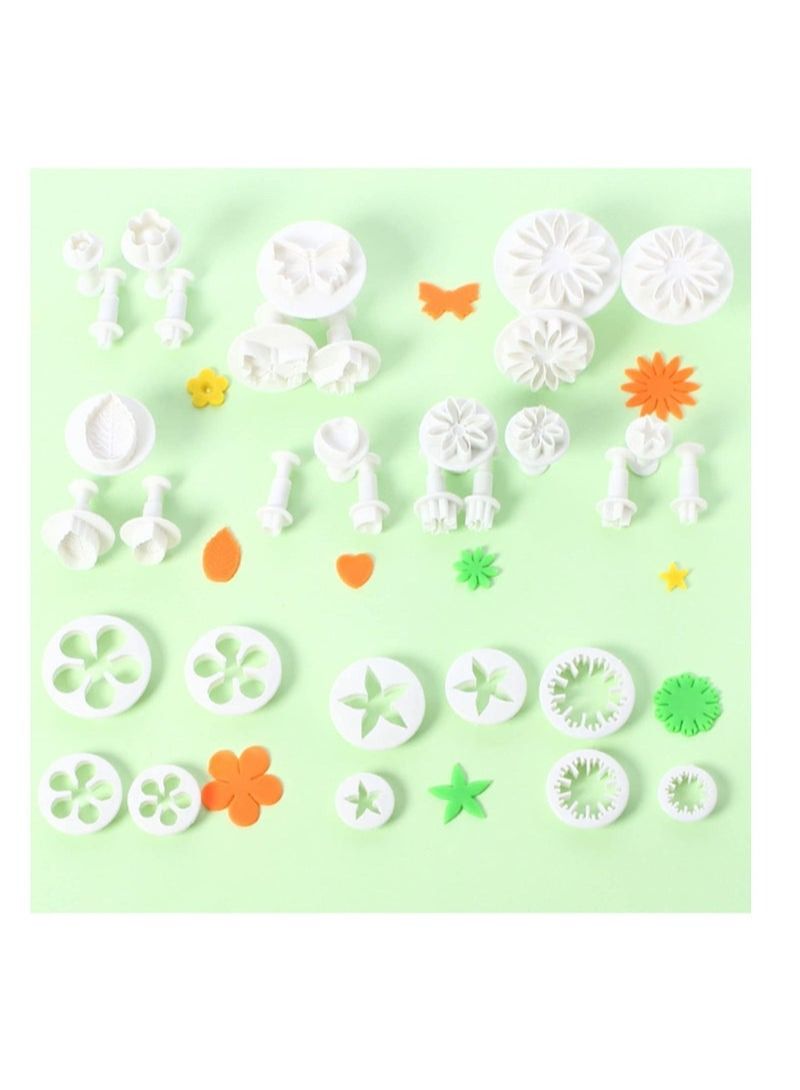 36Pcs Flower Fondant Cutter, Sugar Craft Cake Decorating Moudelling Tools Set, Cookie Mould, Fonant Icing Plunger Cutters, Cake Tools - Image 2