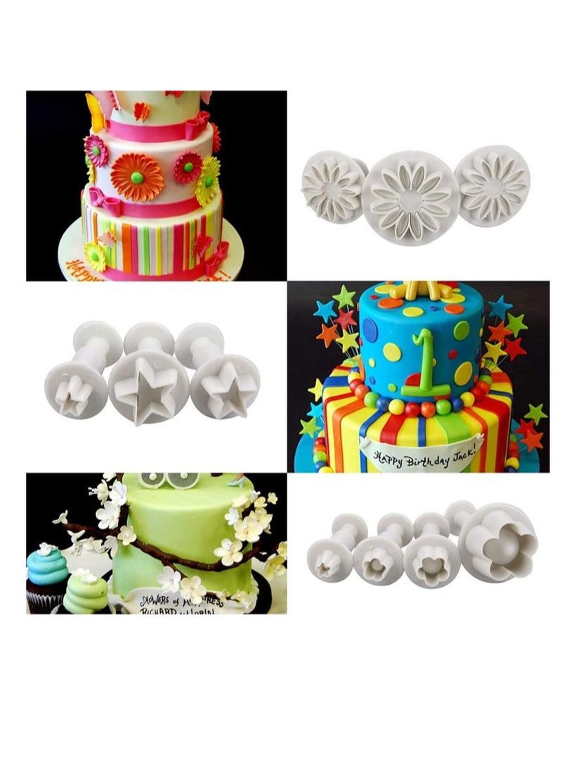 36Pcs Flower Fondant Cutter, Sugar Craft Cake Decorating Moudelling Tools Set, Cookie Mould, Fonant Icing Plunger Cutters, Cake Tools - Image 5