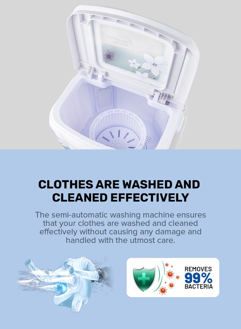 GEEPAS Washing Machine, 2-in-1 Function, 3.5 Kg- Tempered Glass Cover, Wash with Separate Spin, High Spin Speed, 2 Years Warranty GSWM18040 White GSWM18040 White - Image 5