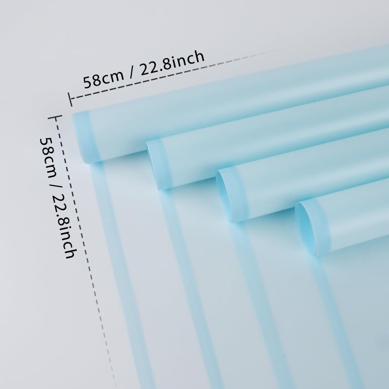 FUHITIM 20 Sheets Flower Wrapping Paper - Waterproof Floral Bouquet Packaging Paper for DIY Craftsï¼ŒFlorist Supplies Packaging Paper for Wedding Birthday Gift (Translucent Light Blue) - Image 2
