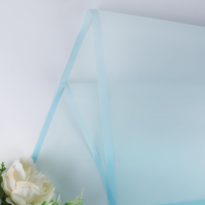 FUHITIM 20 Sheets Flower Wrapping Paper - Waterproof Floral Bouquet Packaging Paper for DIY Craftsï¼ŒFlorist Supplies Packaging Paper for Wedding Birthday Gift (Translucent Light Blue) - Image 4