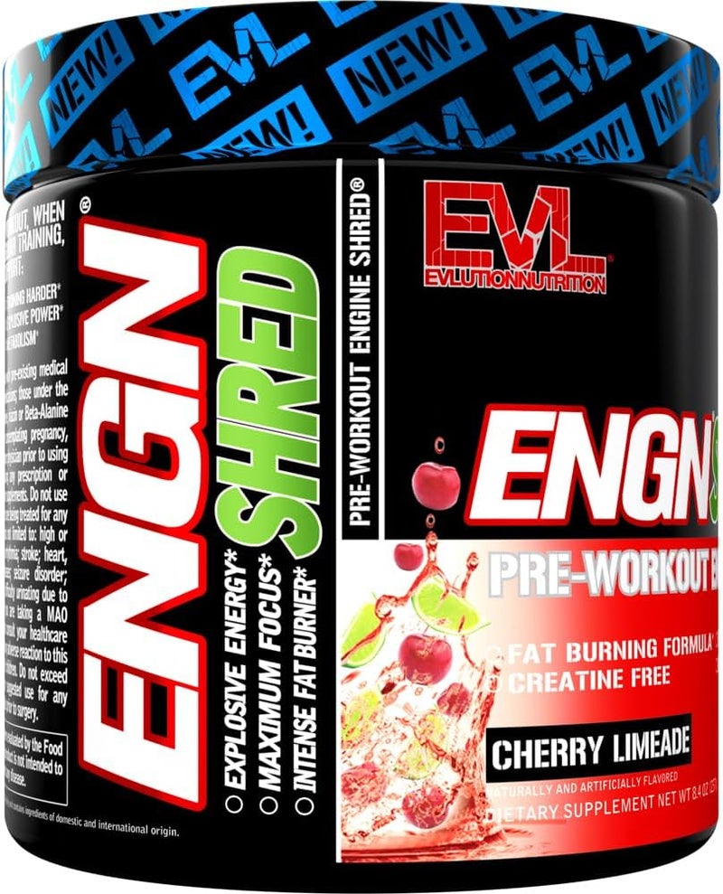 Evlution EVL Ultimate Pre Workout Powder  Thermogenic Fat Burner Preworkout Powder Drink for Lasting Energy Focus and Stamina  ENGN Shred Intense Fat Burning Creatine Free Preworkout Drink  Cherry Limeade - Image 4