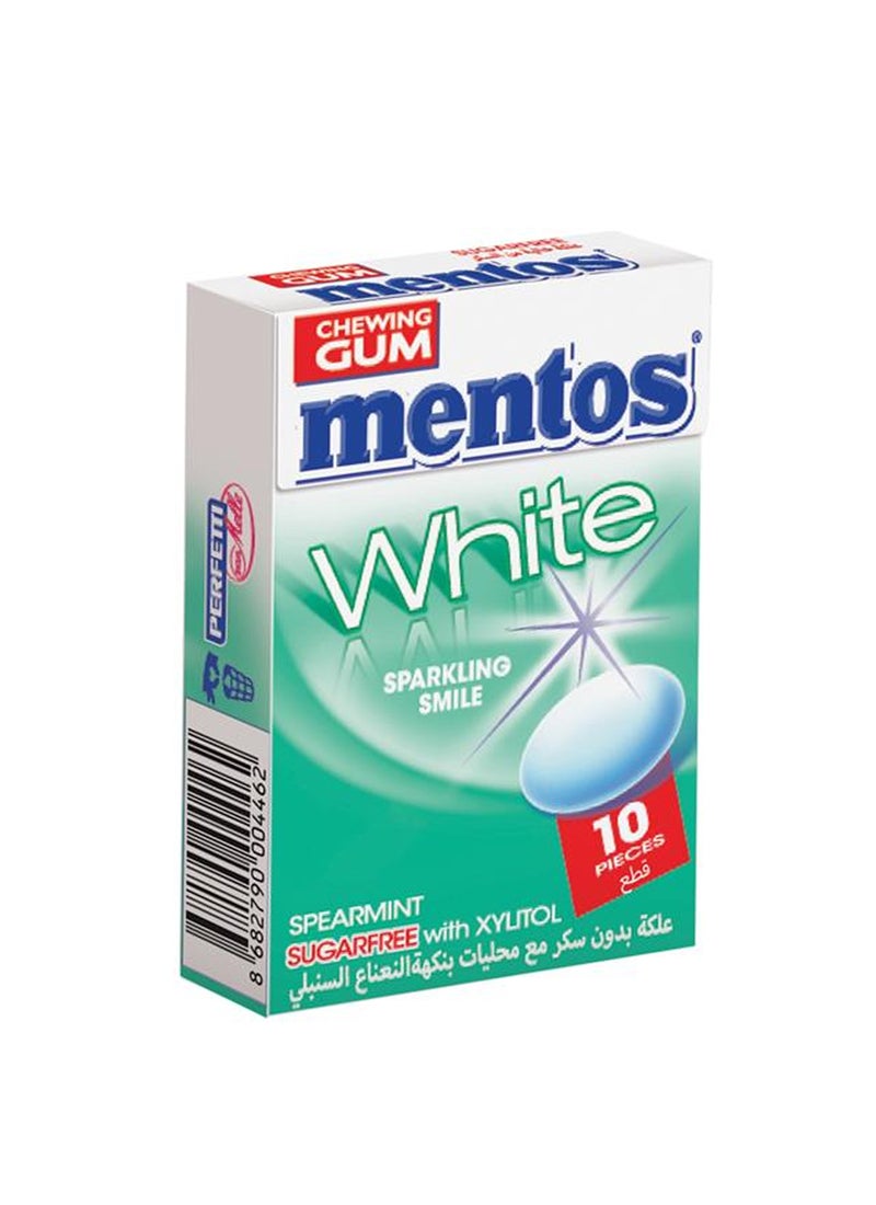 Mentos Spearmint Sugarfree Chewing Gum White Fliptop Box - Image 1