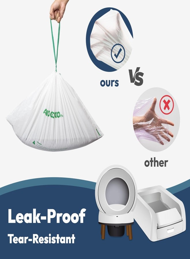 أكياس فضلات القطط من AMOGOGOPET، عبوة من 50 كيسًا، متوافقة مع صناديق فضلات القطط PetSafe Clumping و SmartSpin و KYKY S6 الأوتوماتيكية، أكياس فضلات ذات سعة كبيرة، متينة، أكياس سميكة برباط مانعة للتسرب، 23 بوصة × 12 بوصة - Image 5