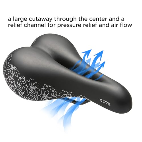 Terry Women's Cite X Gel Cycling Saddle - Synthetic Top Bike Seat with Gel Layer Lightweight Shock-Absorbing Elastomers - Flower - Image 3