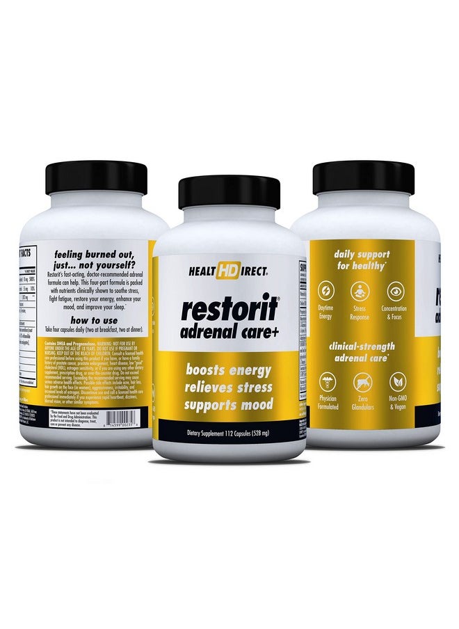 Health Direct Restorit Adrenal Care+ Nonglandular Adrenal Care For Energy Stress Support And Mood 112 Vegan Capsules  - Image 3