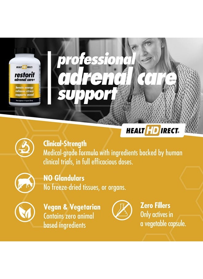 Health Direct Restorit Adrenal Care+ Nonglandular Adrenal Care For Energy Stress Support And Mood 112 Vegan Capsules  - Image 4