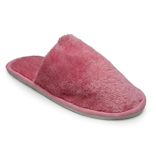 YUKI Women and Men Slipper for Home Daily Use Warm Fur Slides Pink 8 - Image 1