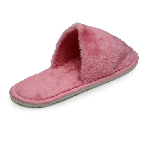 YUKI Women and Men Slipper for Home Daily Use Warm Fur Slides Pink 8 - Image 5