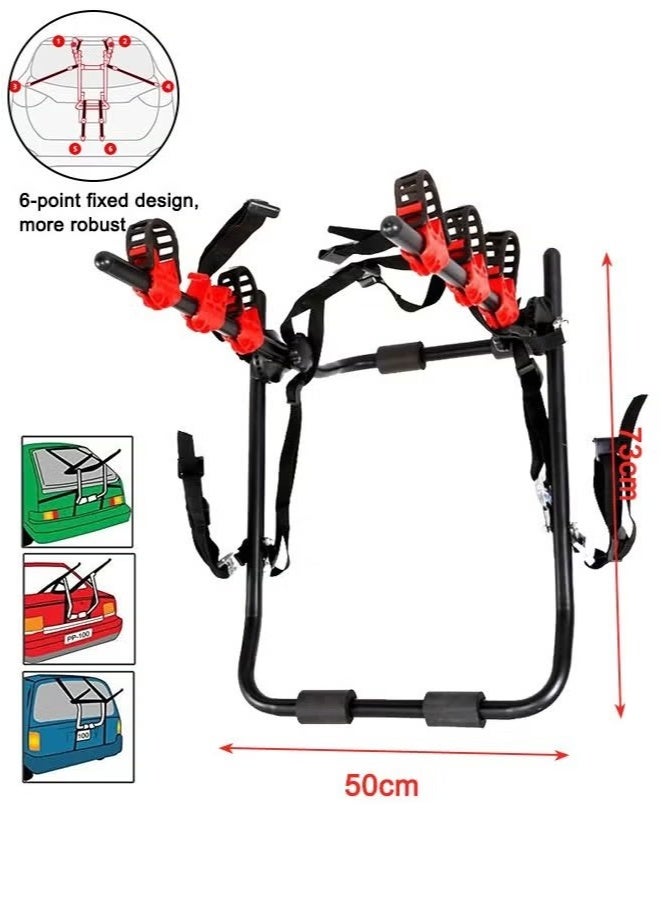 Heavy Duty 3-Bike Carrier Rack | Double Safety Folding Adjustable Bicycle Mount for Car, Truck & SUV | High Capacity Bike Transport Rack - Image 2