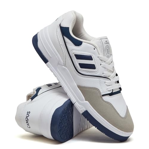 Campus Men's Revolt Sneakers WHT/Navy - 6UK/India - Image 2