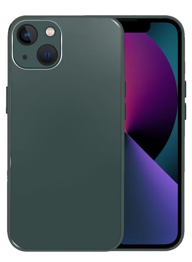 CATANES حافظة آيفون 13 مطلية بالكهرباء صلبة لامعة حماية الكاميرا مضادة للصدمات ضد السقوط خضراء - Image 2