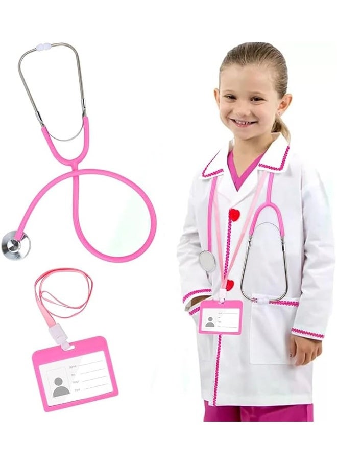 HALAMODO Doctor Costume Kit for Kids - White Lab Coat with Realistic Stethoscope- Kids Doctor Dress Up Set for Role Play, Career Day, Halloween, Birthday Parties - Fit for Toddlers to Preteens - Encourages Imagination & Learning Through Play 130cm - Image 5