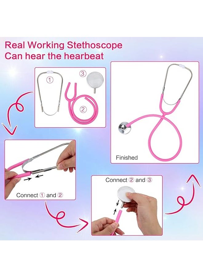 HALAMODO Doctor Costume Kit for Kids - White Lab Coat with Realistic Stethoscope- Kids Doctor Dress Up Set for Role Play, Career Day, Halloween, Birthday Parties - Fit for Toddlers to Preteens - Encourages Imagination & Learning Through Play 130cm - Image 3