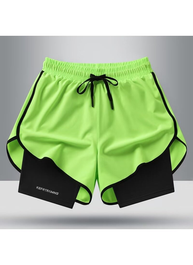 Mens Breathable Mesh Shorts Casual Summer Running Gym White  - Image 2