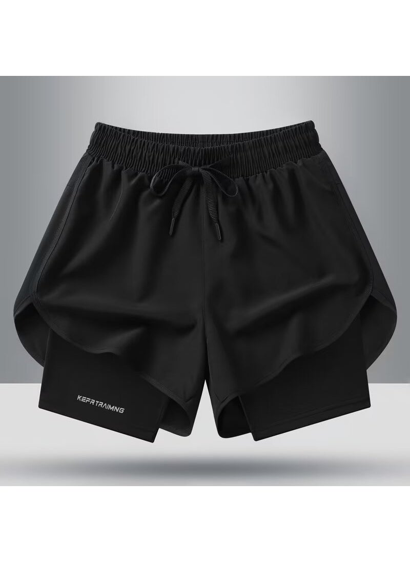 Mens Breathable Mesh Shorts Casual Summer Running Gym White  - Image 5
