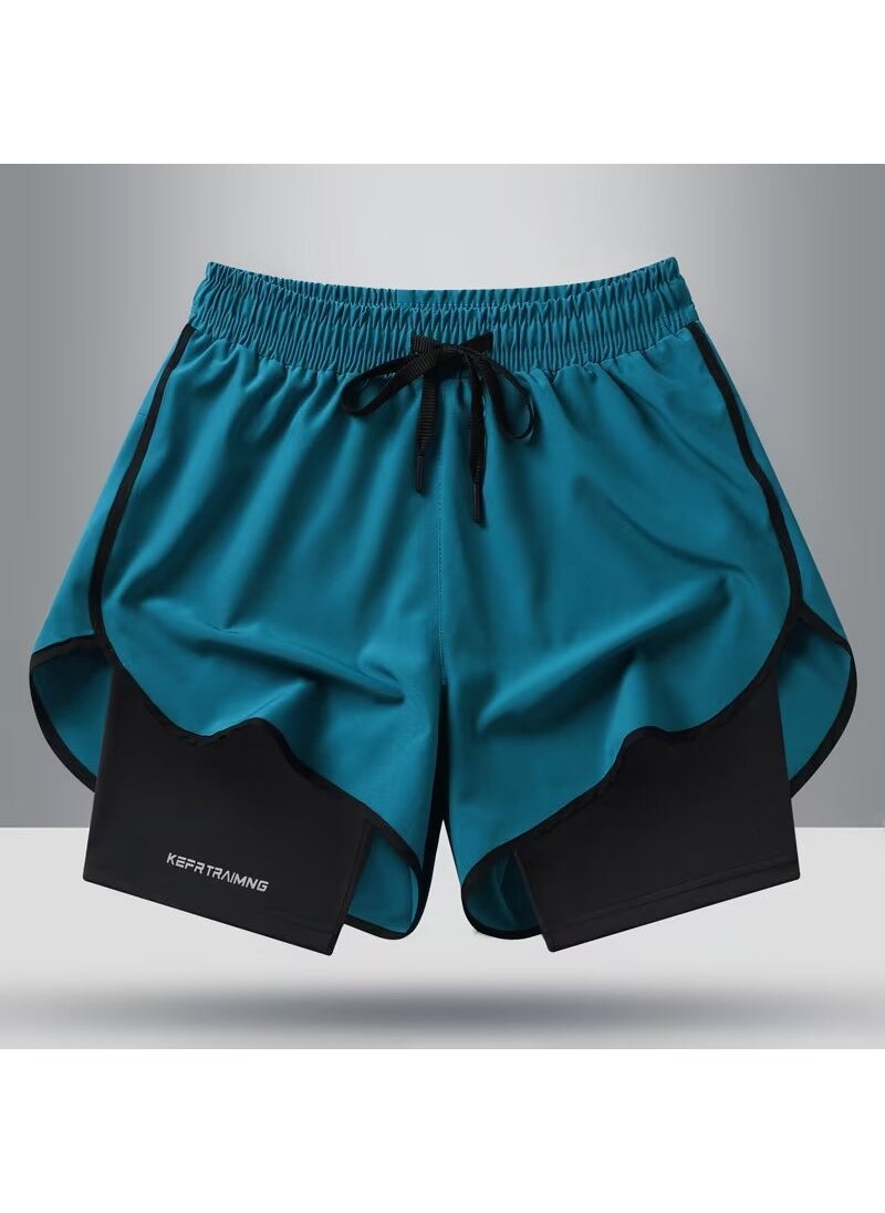 Mens Breathable Mesh Shorts Casual Summer Running Gym White  - Image 3