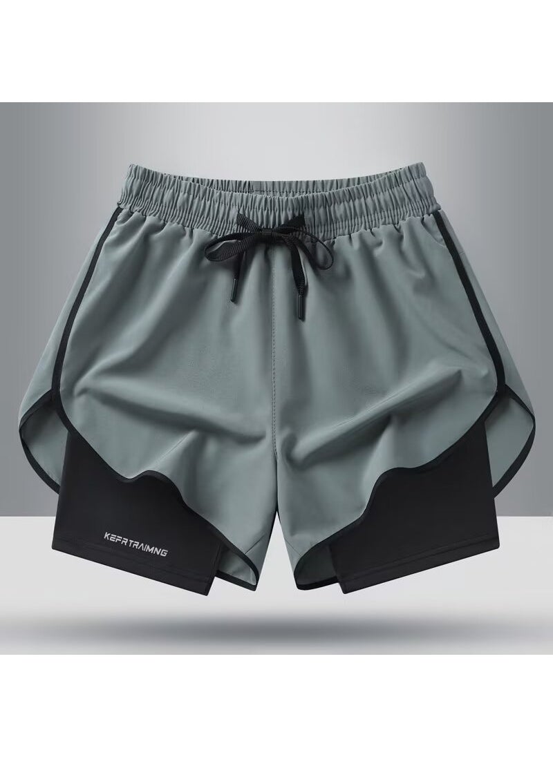 Mens Breathable Mesh Shorts Casual Summer Running Gym White  - Image 4
