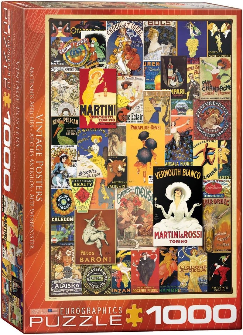 eurographics Vintage Posters Collage 1000pc Puzzle - Image 1