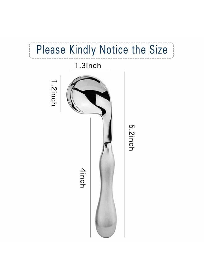 ZYER Adaptive Utensils 2pcs Curved Spoon Set Right Handed Angled Spoons Cutlery Utensil Stainless Steel Eating Silverware for Hand Tremors, Arthritis, Parkinson's or Elderly Use - Image 2