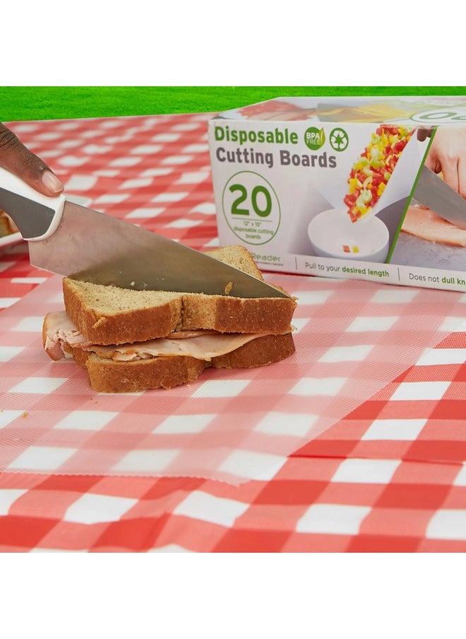 Mind Reader Mind Reader E-Z Board Disposable Plastic Cutting Board, Flexible, 20 sf, Camping, 13.78"L x 3.35"W x 3.74"H, 2 Pack, Clear  - Image 3