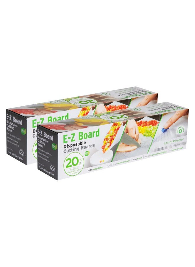 Mind Reader Mind Reader E-Z Board Disposable Plastic Cutting Board, Flexible, 20 sf, Camping, 13.78"L x 3.35"W x 3.74"H, 2 Pack, Clear  - Image 1
