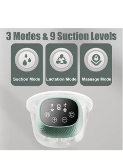 Beauenty Wearable Breast Pump - 3 Modes & 9 Levels Touch Screen, Portable Electric Breast Pump, Wireless Pump, Low Noise &Painless Breastfeeding, Green  - Image 3