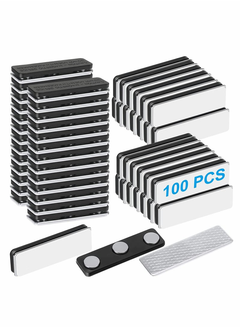 Excefore Magnetic Name Tag, 100 Pcs Magnetic Badge Holder for Clothes, Metal Magnetic Tags with 3 Neodymium Magnets  - Image 1