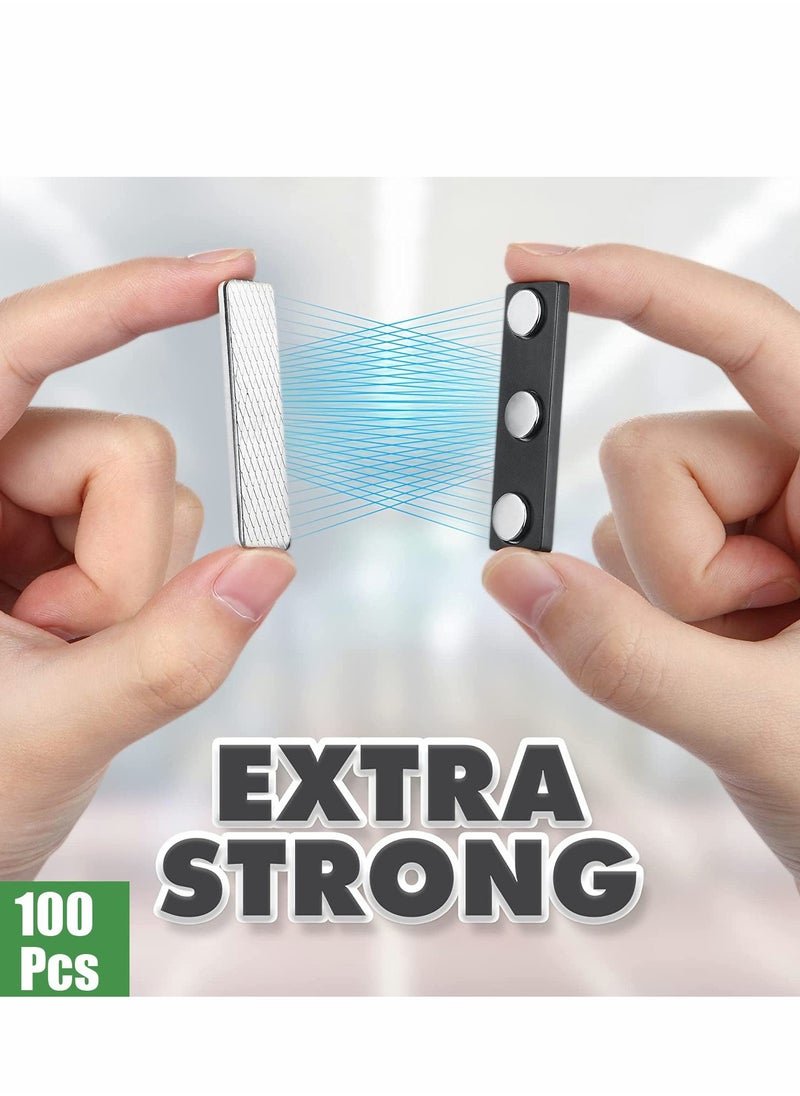 Excefore Magnetic Name Tag, 100 Pcs Magnetic Badge Holder for Clothes, Metal Magnetic Tags with 3 Neodymium Magnets  - Image 3