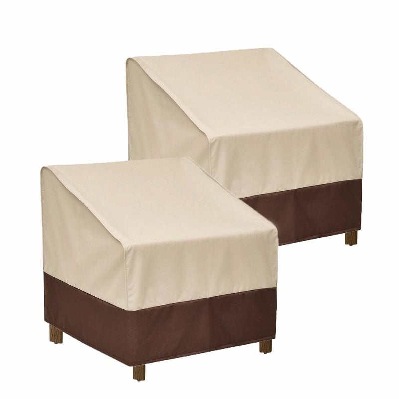 loriano Patio Chair Covers Waterproof Outdoor Chair Covers 600D Heavy Duty Fit as Lawn Lounge Deep Seat2 PackMedian