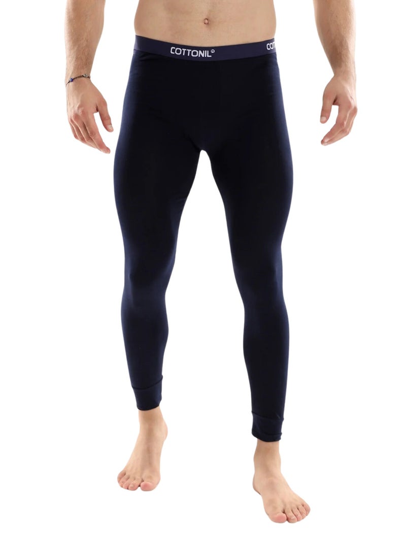 Cottonil Cotton Stretch Thermal Leggings Underwear for Men - Navy - Image 1